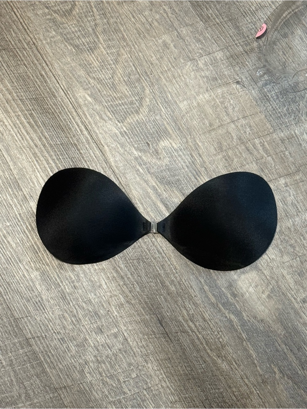 NuBra Black Adhesive Strapless Bandeau with Front Clasp C1